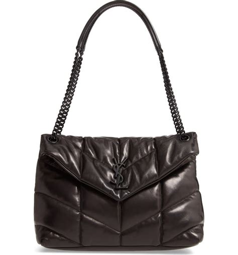 ysl grüner pelzmantel|Medium Loulou Quilted Puffer Leather Shoulder Bag.